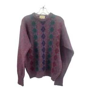 Vintage The Moors Shetland Wool Scotland Ireland Purple Sweater Men’s Medium